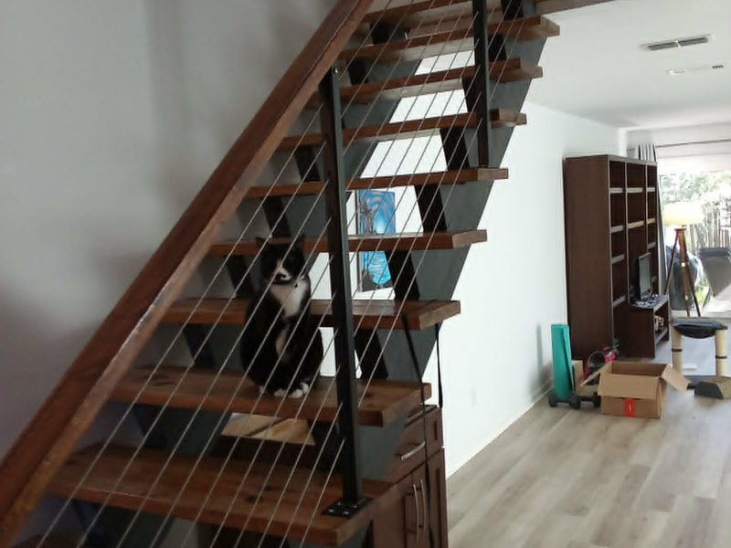 Custom staircase and steel railing